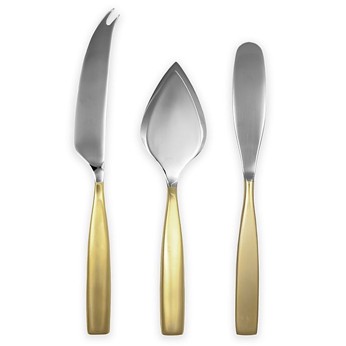 slide 1 of 1, Gourmet Settings Moments Eternity Cheese Serving Set - Gold, 3 ct