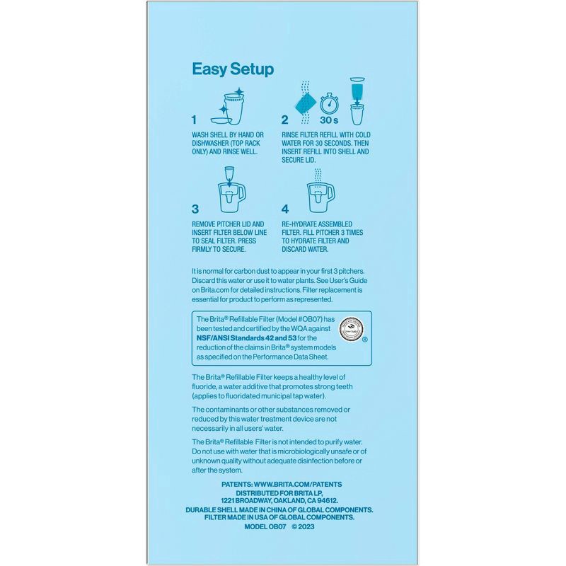 slide 7 of 11, Brita Refillable Water Filtration Starter Kit with 1 Reusable Filter Shell and 3 Filter Refills, 1 ct