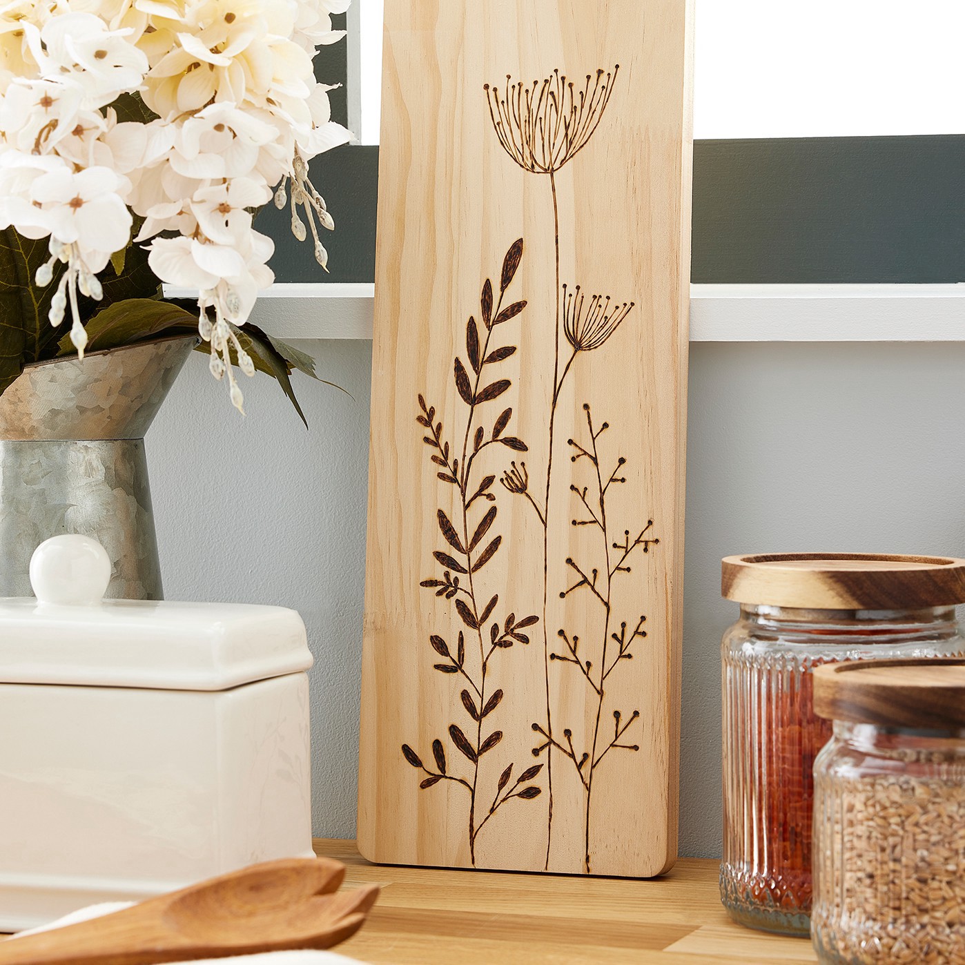 slide 2 of 3, 24" Pinewood Paddle Serving Board Decor By Make Market, 23.8 in x 5.5 in