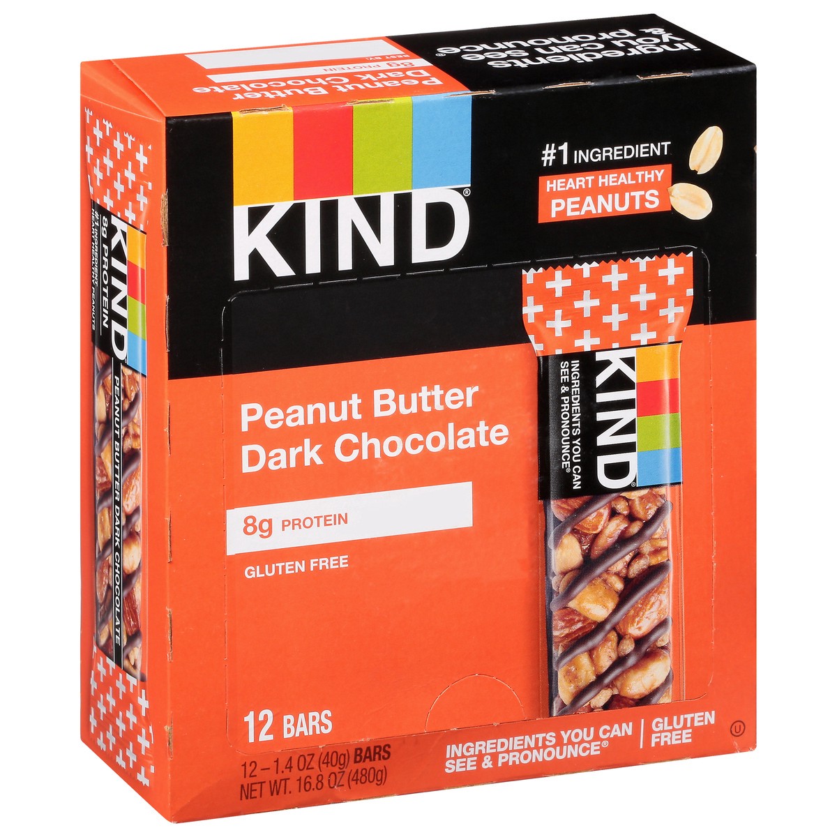 slide 7 of 13, KIND Nut Bars, Peanut Butter Dark Chocolate, 1.4 oz, 12 Count, 12 ct