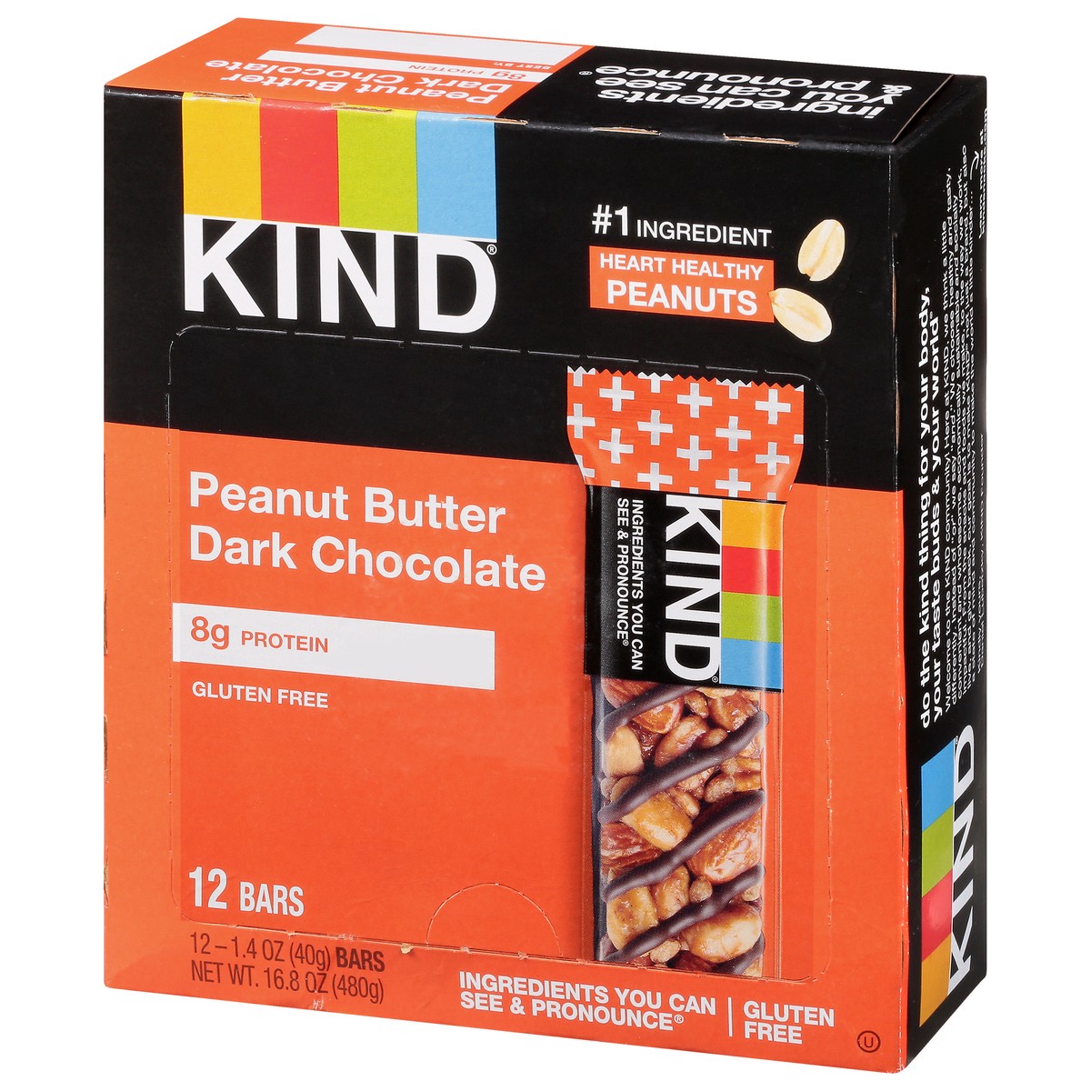 slide 2 of 13, KIND Nut Bars, Peanut Butter Dark Chocolate, 1.4 oz, 12 Count, 12 ct