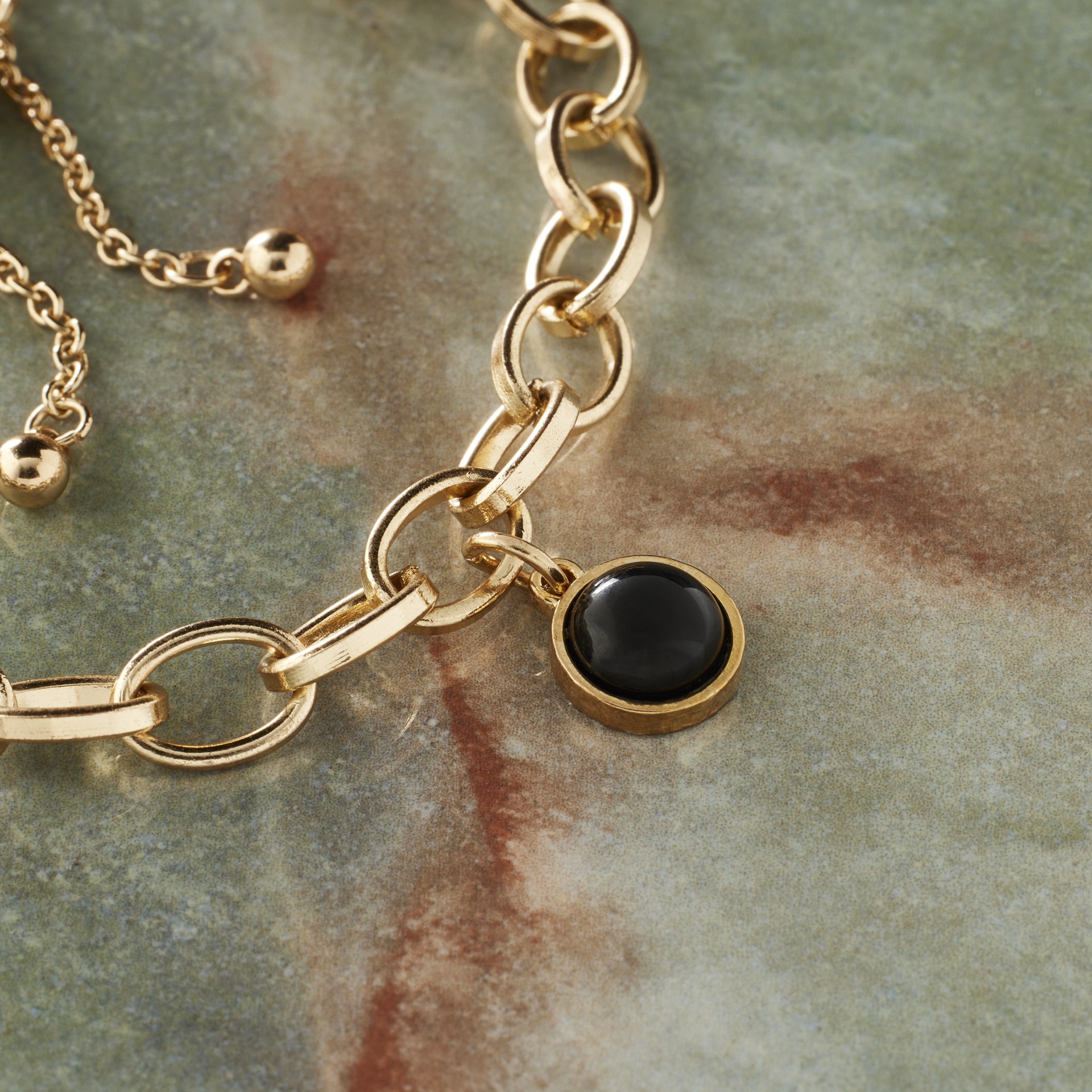 slide 3 of 3, Round Obsidian Charm By Bead Landing, 10 mm charm diameter