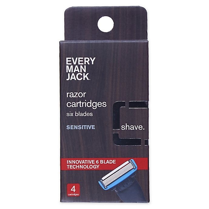 slide 1 of 1, Every Man Jack Sensitive Razor Cartridges, 4 ct