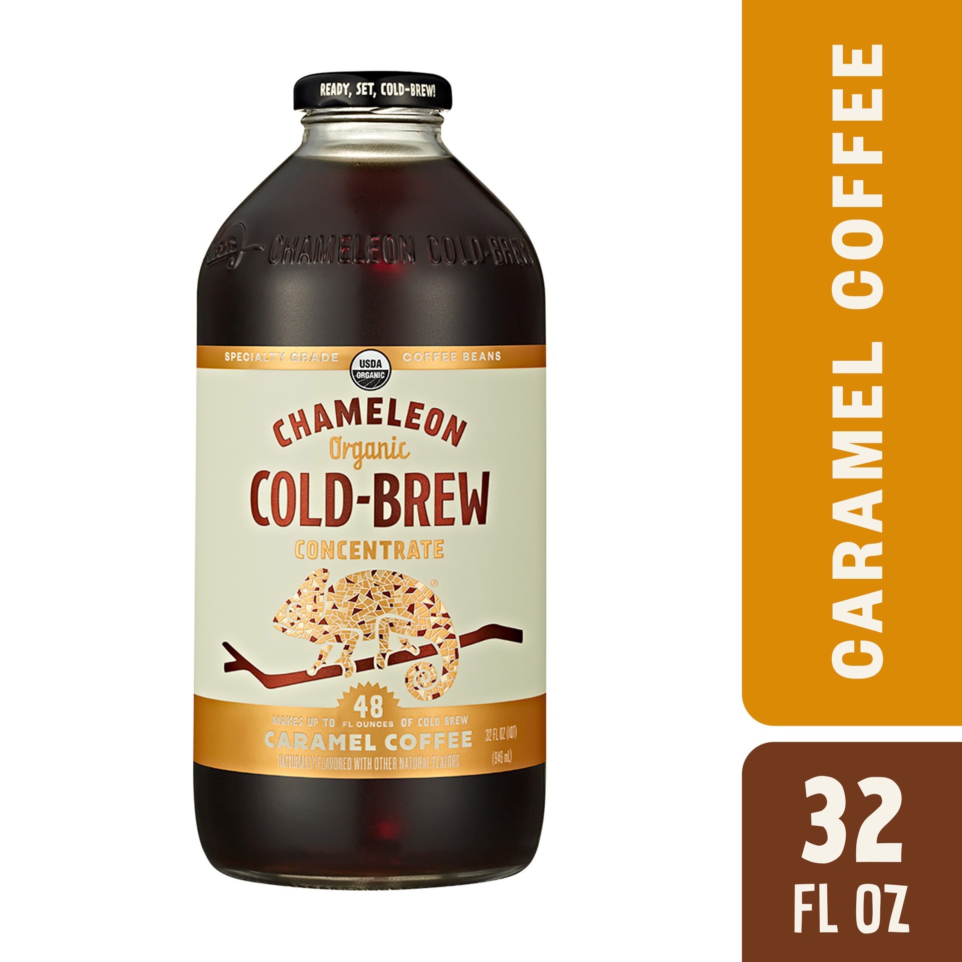 slide 1 of 6, Chameleon Cold-Brew Organic Caramel Flavored Cold Brew Coffee Concentrate, 32 oz