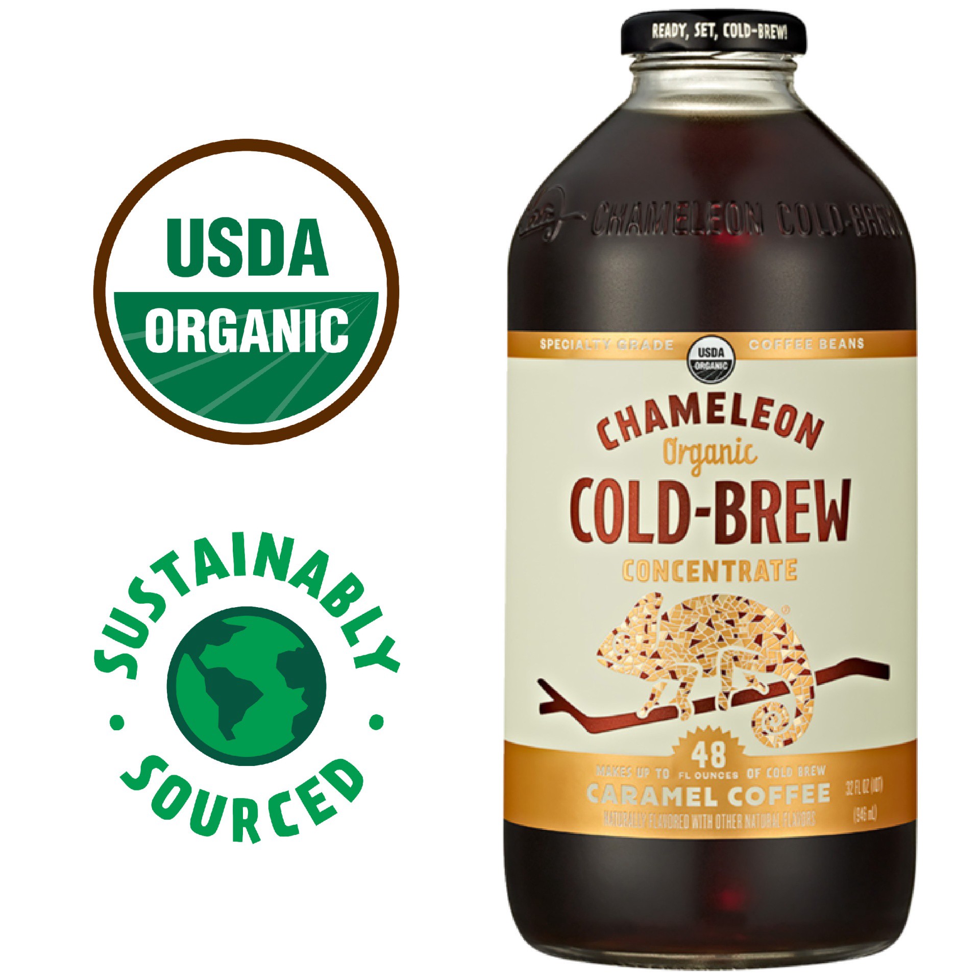 slide 6 of 6, Chameleon Cold-Brew Organic Caramel Flavored Cold Brew Coffee Concentrate, 32 oz