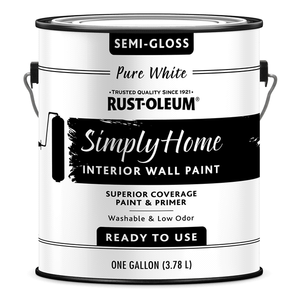 slide 1 of 1, Rust-Oleum Simply Home Interior Wall Paint - 332120, Gallon, Semigloss Pure White, 1 ct