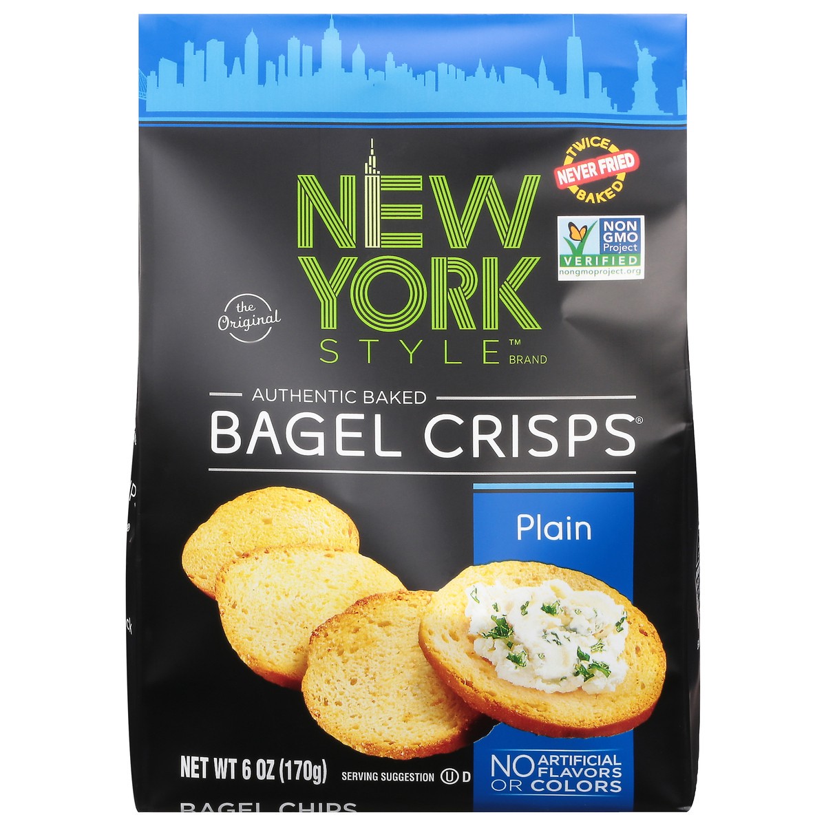 slide 1 of 1, New York Style Plain Bagel Crisps 6 oz, 6 oz