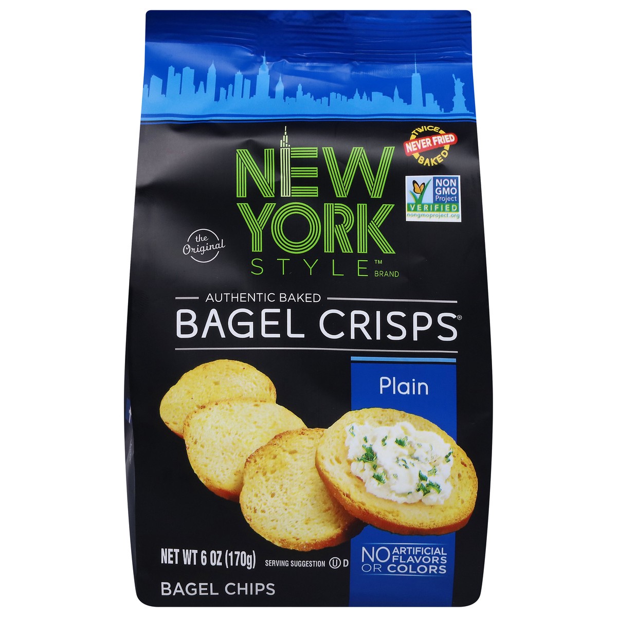 slide 1 of 1, New York Style Plain Bagel Crisps 6 oz, 6 oz