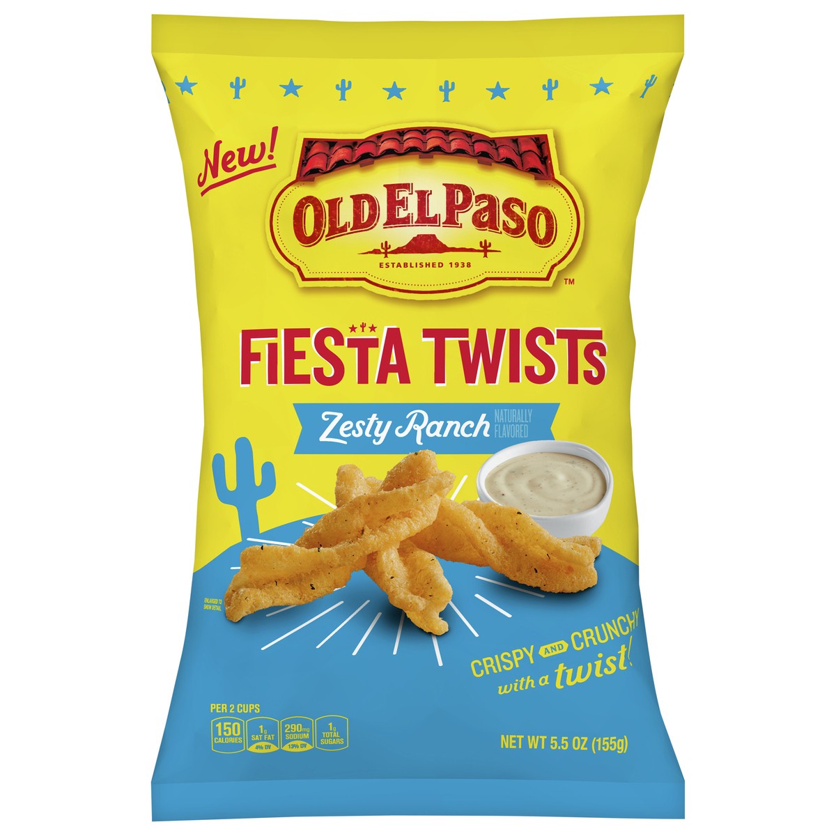 slide 1 of 9, Old El Paso Fiesta Twists, Zesty Ranch, Crispy Corn Snacks, 5.5 oz, 5.5 oz