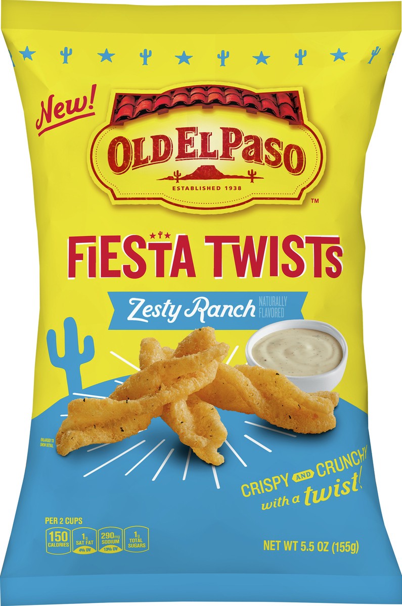 slide 5 of 9, Old El Paso Fiesta Twists, Zesty Ranch, Crispy Corn Snacks, 5.5 oz, 5.5 oz