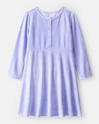 Oshkosh Girls Cozy Rib Dress - Blue Lavender 8