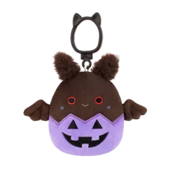 Squishmallows Perkin Black Mothman Clip-On Plush Toy, 3.5 in