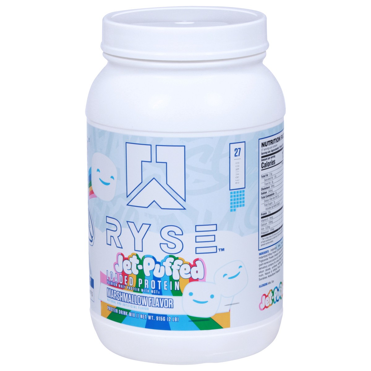 slide 6 of 9, Ryse Core Loaded Protein 27 Serving Jet-Puffed Marshmallow, 2 lb
