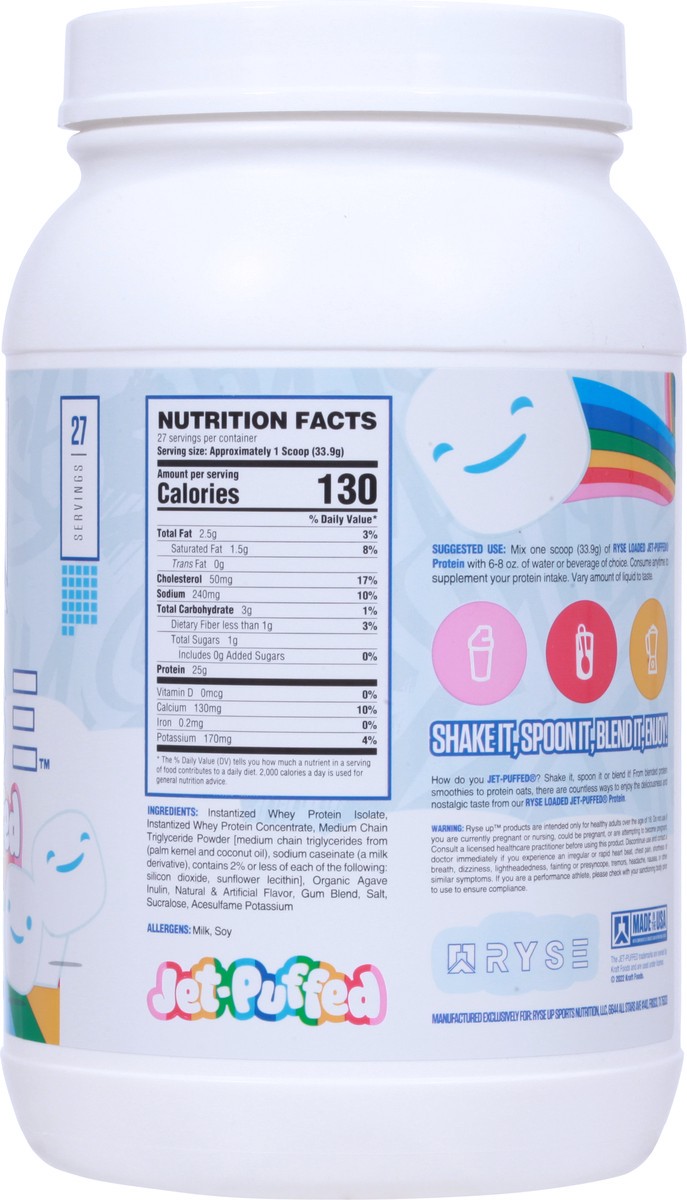 slide 9 of 9, Ryse Core Loaded Protein 27 Serving Jet-Puffed Marshmallow, 2 lb