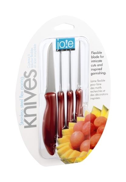 slide 1 of 1, Joie Stainless Steel Flex Paring Knives, 4 ct