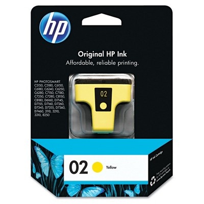 slide 1 of 1, HP Yellow #02 Ink Cartridge, 1 ct