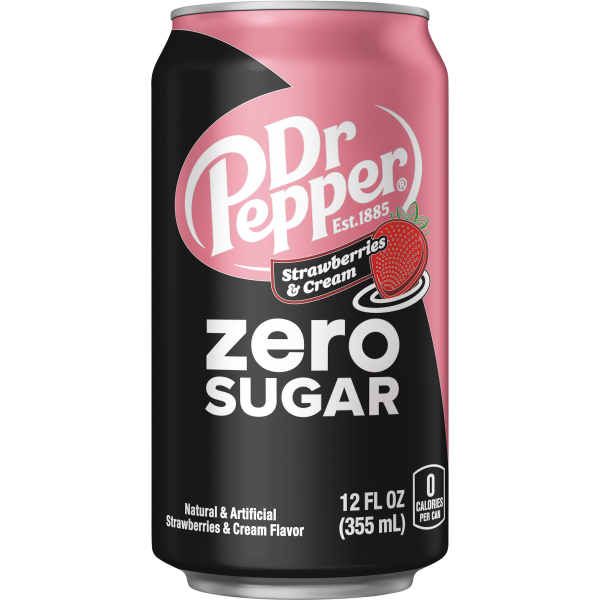 slide 2 of 16, Dr Pepper DP Zero Sugar Strawberries and Cream 12oz 12pk, 12 ct; 12 fl oz