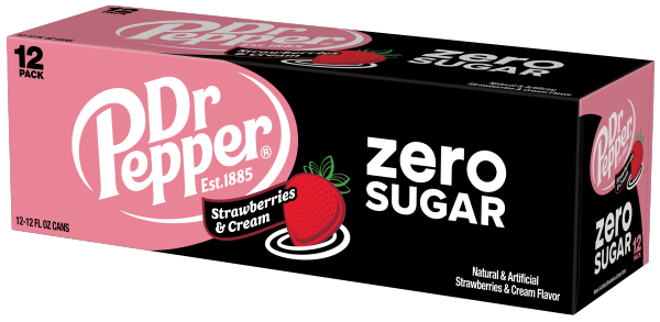 slide 4 of 16, Dr Pepper DP Zero Sugar Strawberries and Cream 12oz 12pk, 12 ct; 12 fl oz