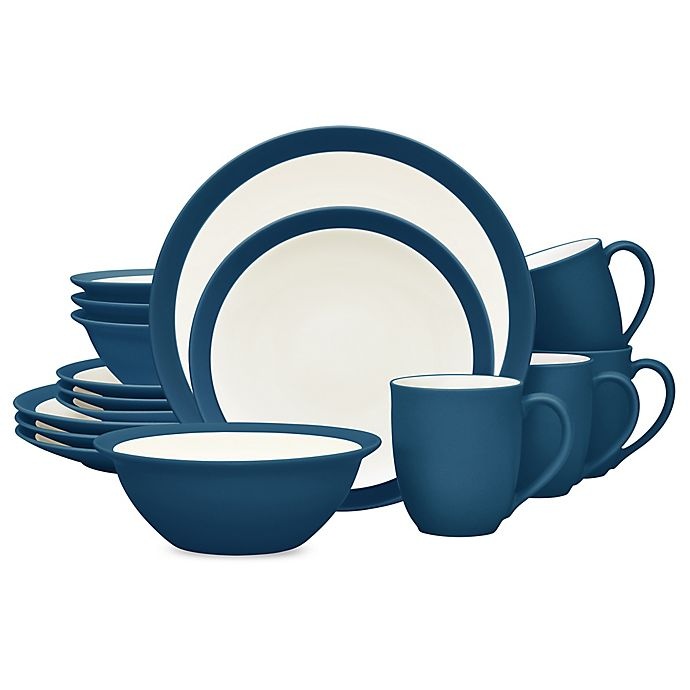 slide 1 of 1, Noritake Colorwave Curve Dinnerware Set - Blue, 16 ct