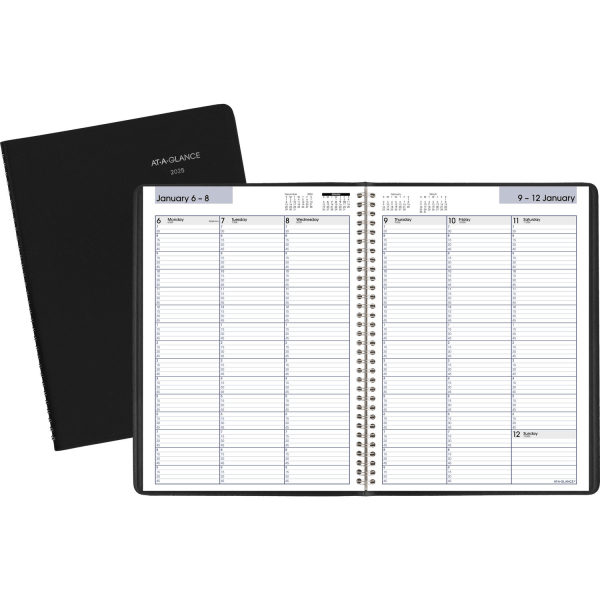 slide 2 of 3, 2025 At-A-Glance Dayminder Weekly Appointment Book Planner, 8"" X 11"", Black, January 2025 To December 2025,, 1 ct