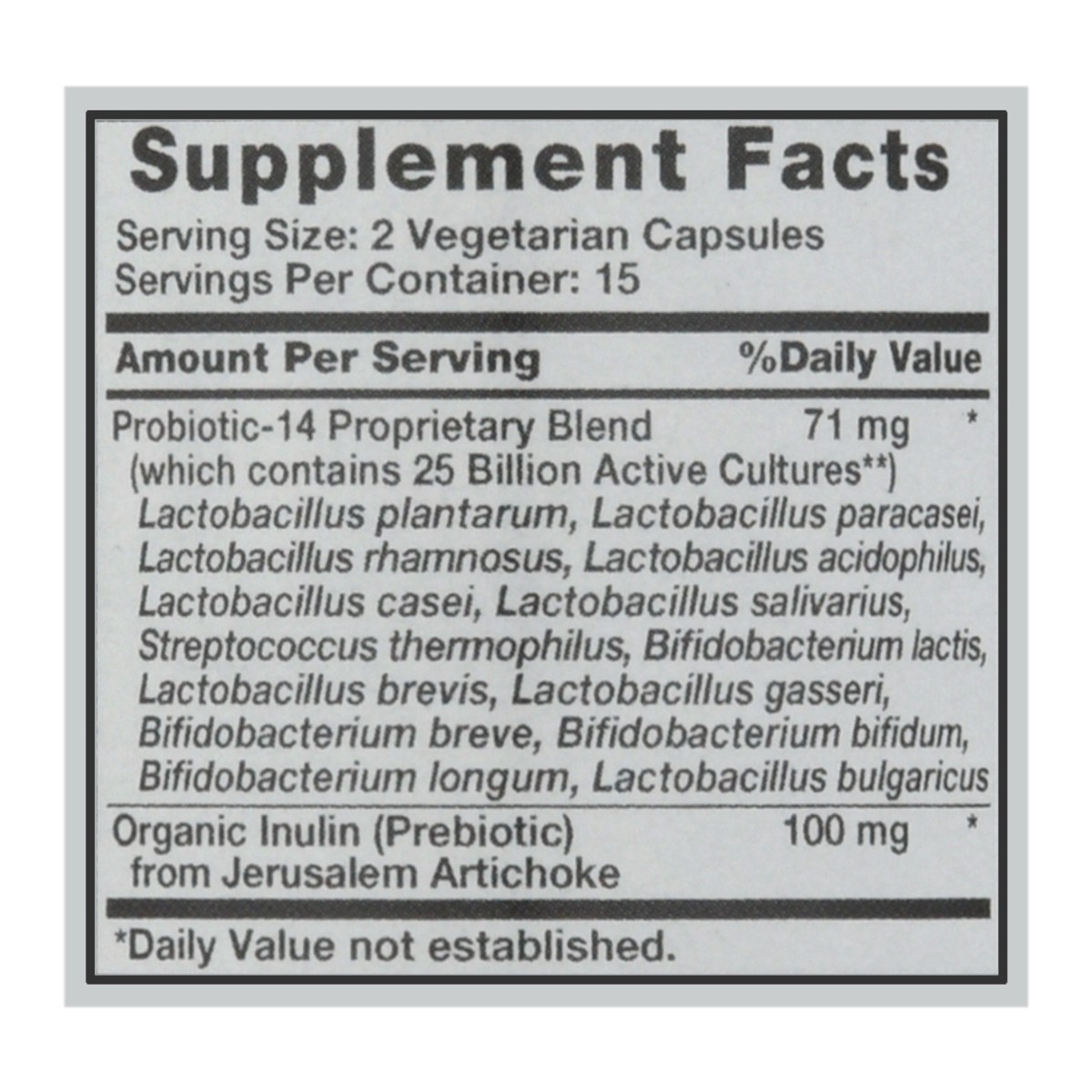 slide 10 of 12, Sundance Vitamins Vegetarian Capsules 71 mg Probiotic-14 + Prebiotic 30 ea, 30 ct