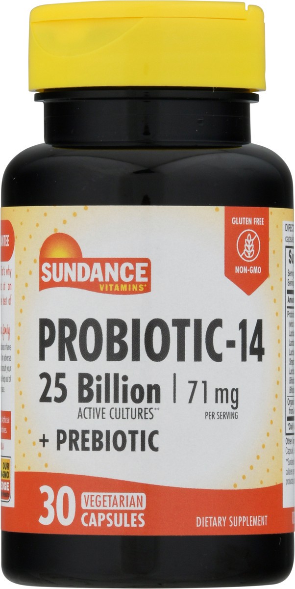 slide 3 of 12, Sundance Vitamins Vegetarian Capsules 71 mg Probiotic-14 + Prebiotic 30 ea, 30 ct