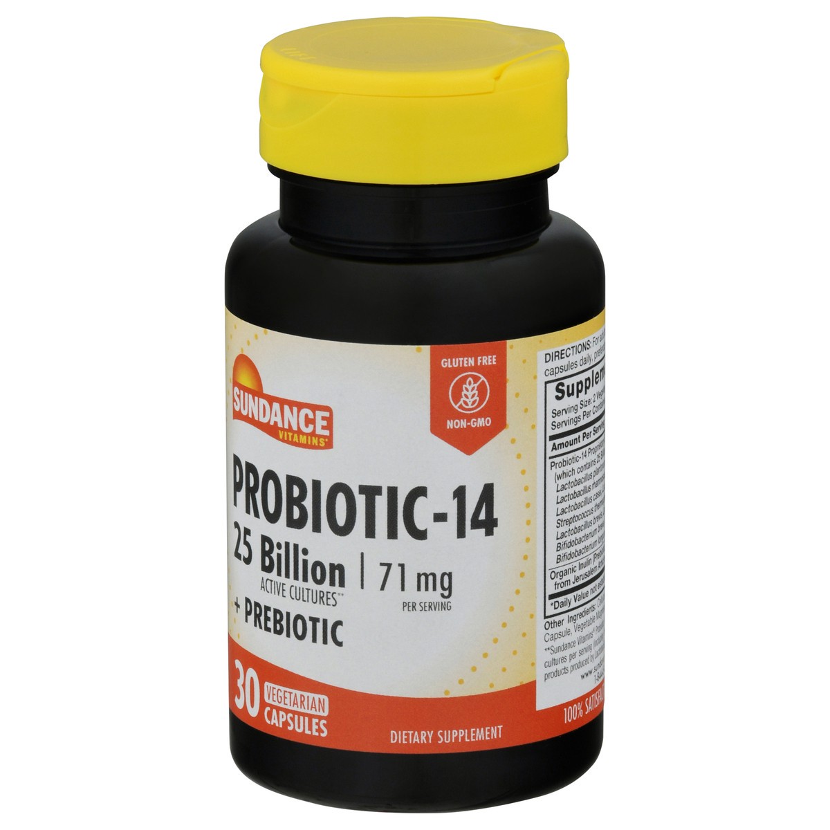 slide 5 of 12, Sundance Vitamins Vegetarian Capsules 71 mg Probiotic-14 + Prebiotic 30 ea, 30 ct