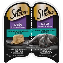 Sheba Perfect Portions Pate in Natural Juices Premium Signature Seafood Entree Cat Food 2 - 1.32 oz Tubs