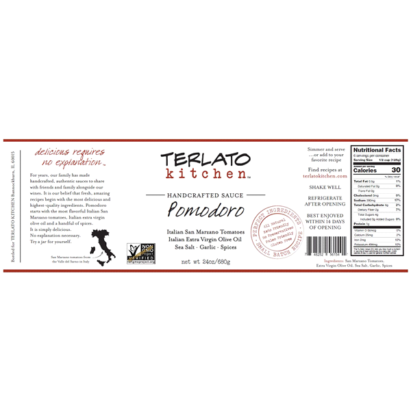 slide 4 of 5, Terlato Kitchen Pomodoro Sauce, 24 oz