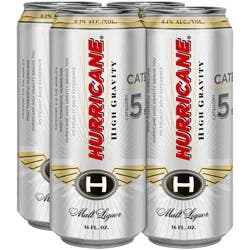 Hurricane High Gravity 6% High Gravity Malt Liquor, 4 Pack 16 fl. oz. Cans, 8.1% ABV