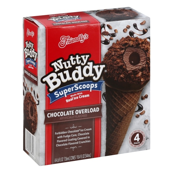 slide 1 of 1, Friendly's Nutty Buddy Chocolate Overload SuperScoops, 18.4 fl oz