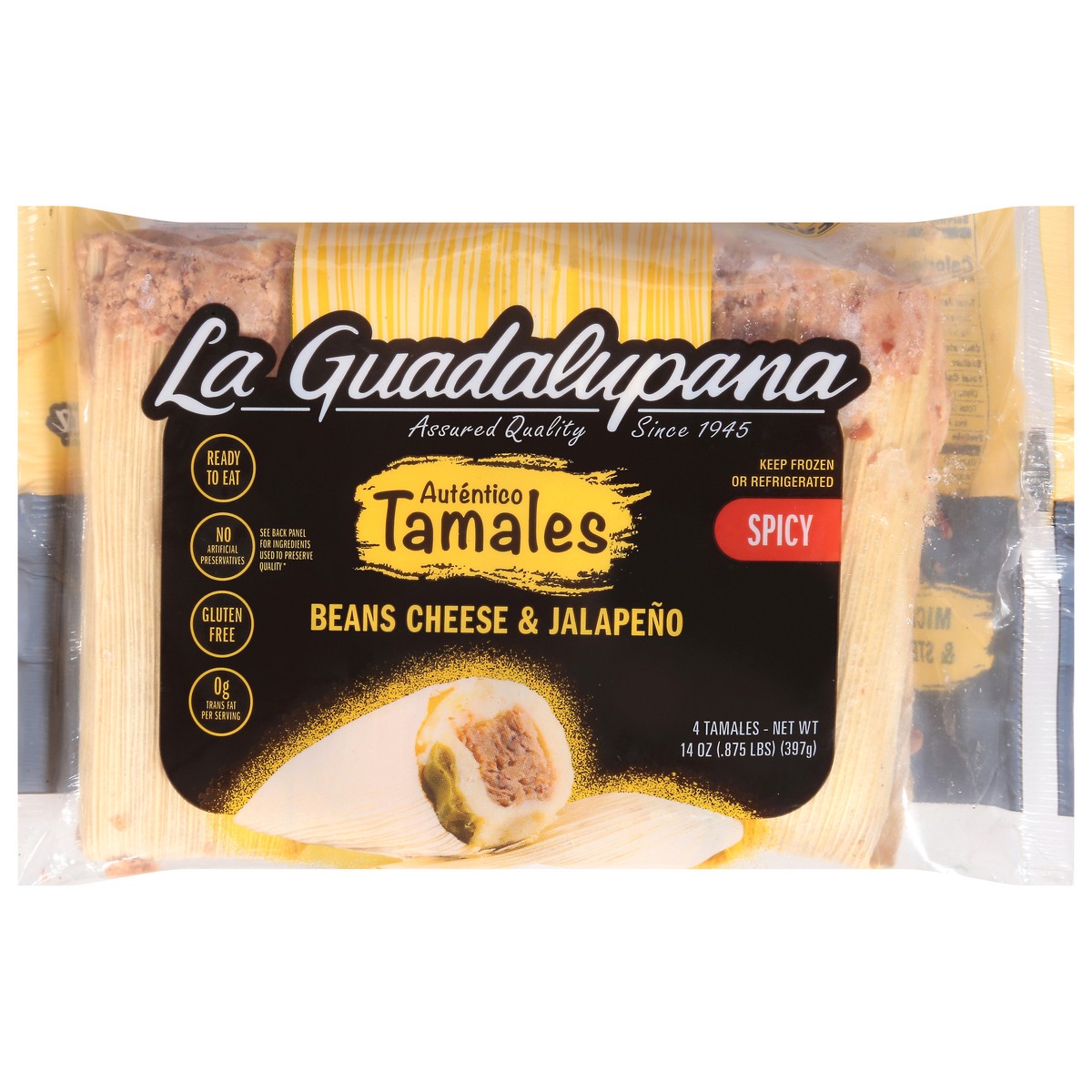 slide 5 of 13, La Guadalupana Spicy Beans Cheese & Jalapeno Tamales 4 Each, 4 ct