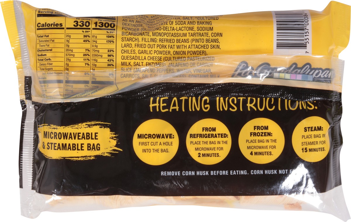 slide 9 of 13, La Guadalupana Spicy Beans Cheese & Jalapeno Tamales 4 Each, 4 ct