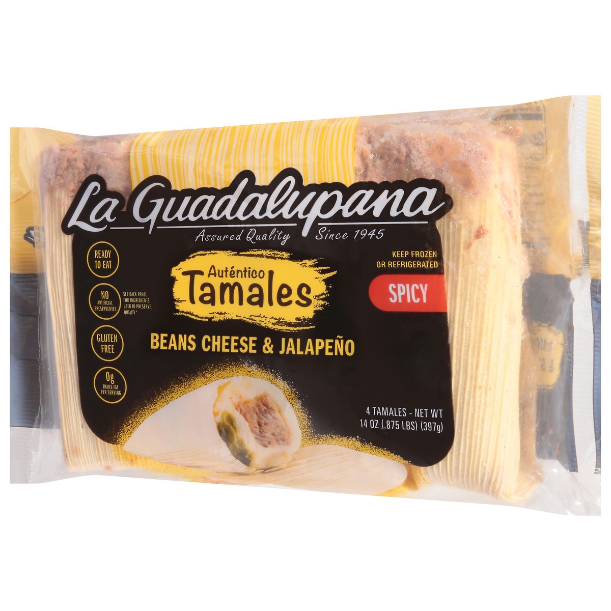slide 3 of 13, La Guadalupana Spicy Beans Cheese & Jalapeno Tamales 4 Each, 4 ct