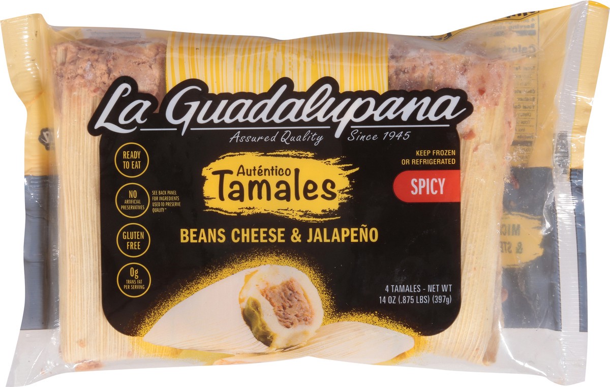 slide 12 of 13, La Guadalupana Spicy Beans Cheese & Jalapeno Tamales 4 Each, 4 ct