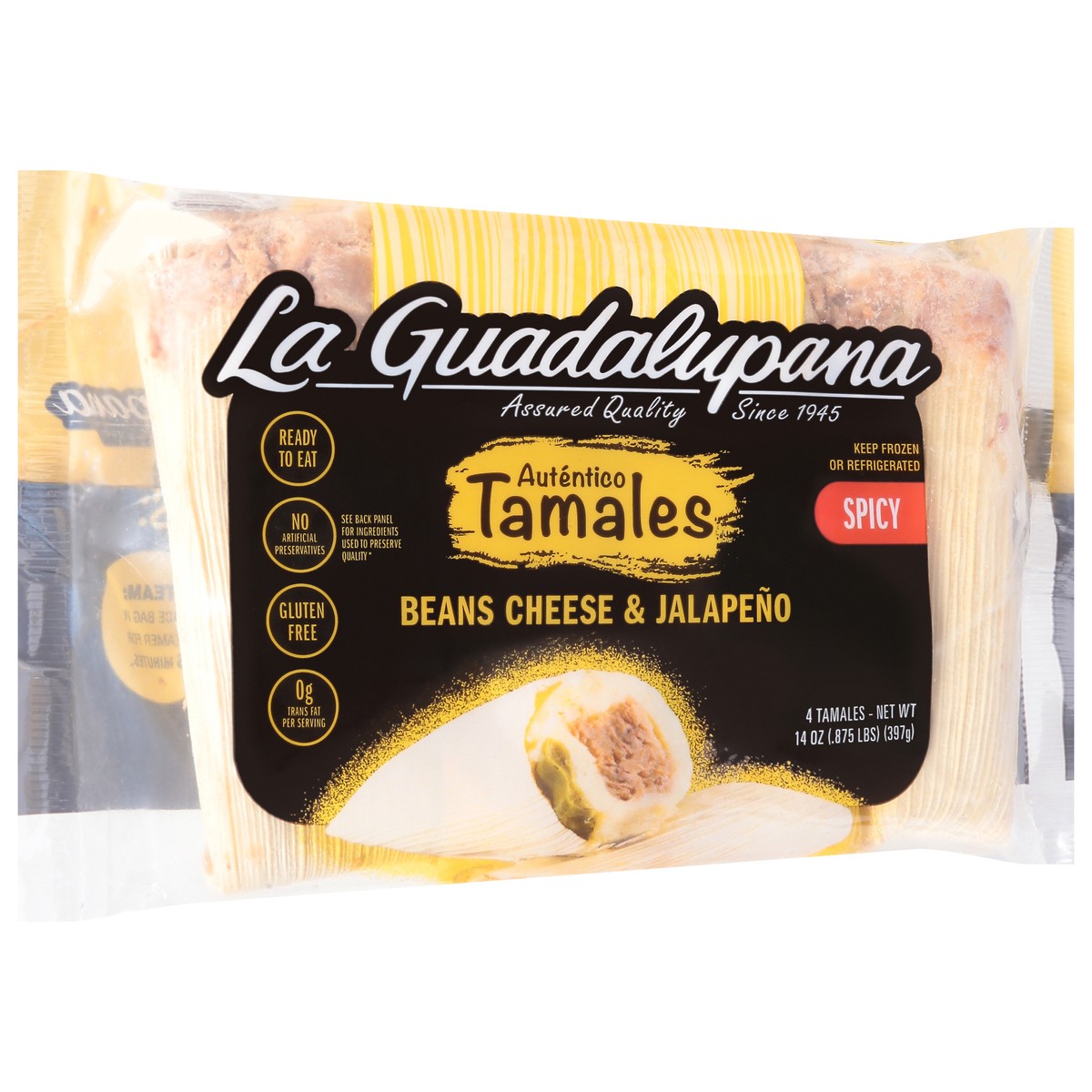 slide 4 of 13, La Guadalupana Spicy Beans Cheese & Jalapeno Tamales 4 Each, 4 ct