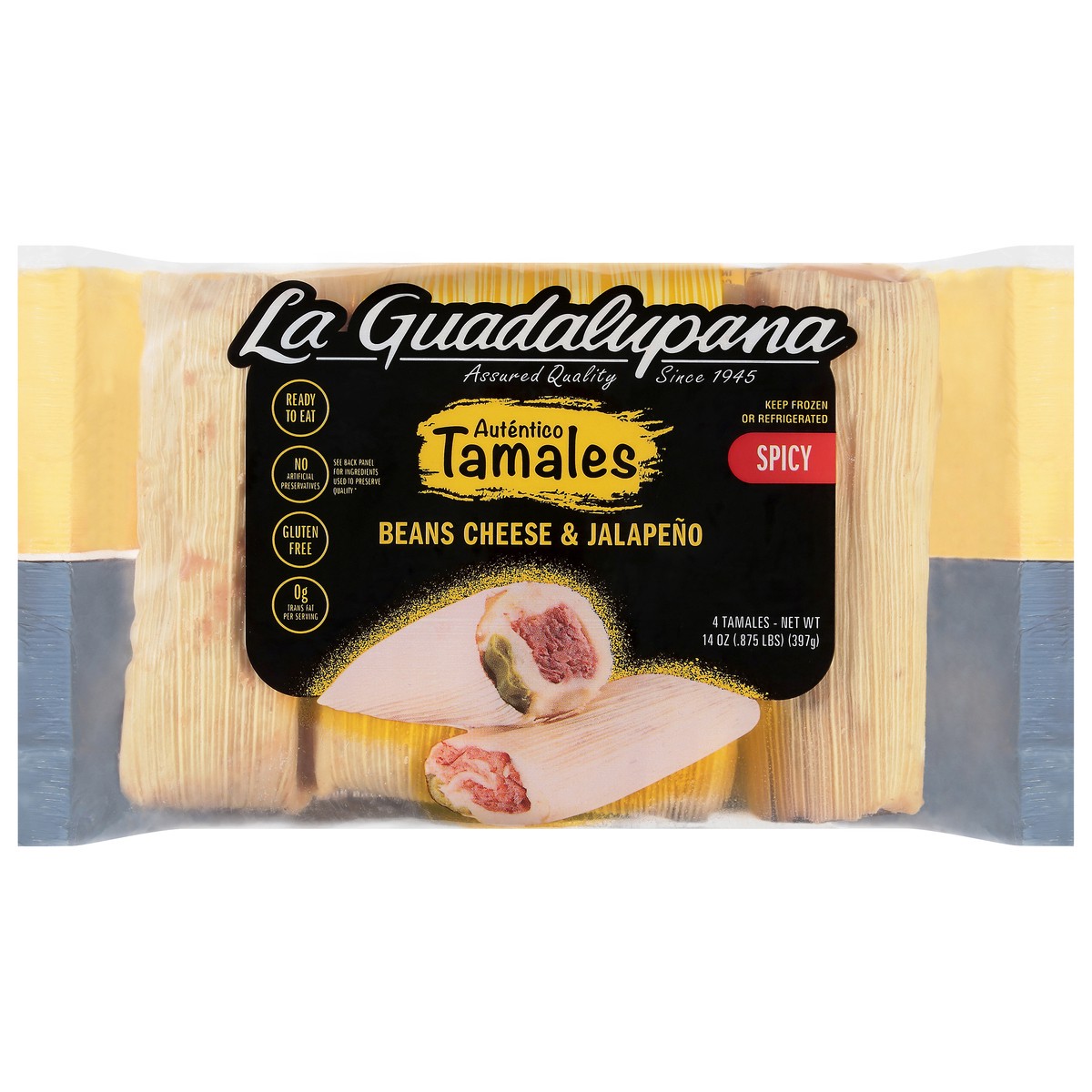 slide 1 of 13, La Guadalupana Spicy Beans Cheese & Jalapeno Tamales 4 Each, 4 ct