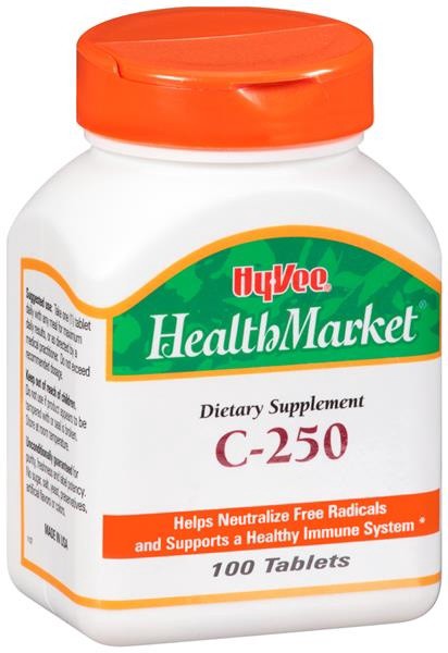 slide 1 of 1, Hy-Vee Healthmarket C-250 Tablet, 100 ct