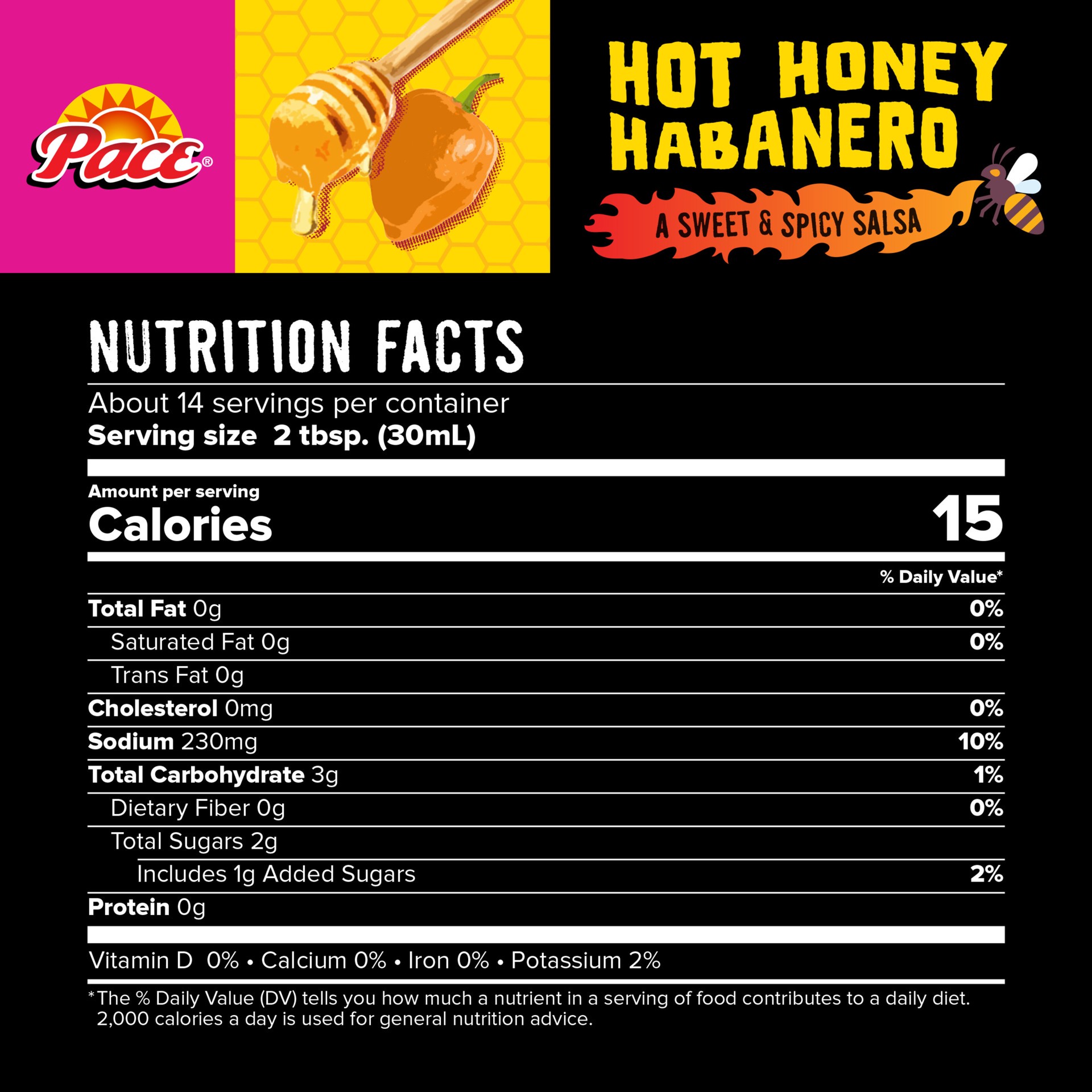 slide 5 of 8, Pace Hot Honey Habanero Sweet and Spicy Salsa 16oz Jar, 16.000 oz