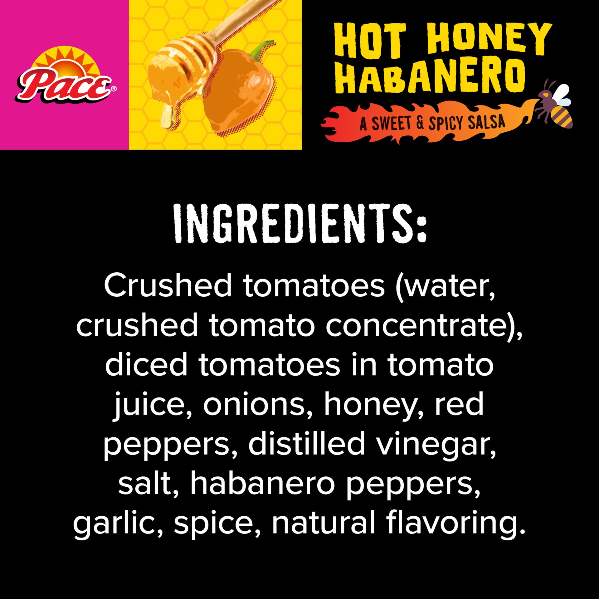 slide 7 of 8, Pace Hot Honey Habanero Sweet and Spicy Salsa 16oz Jar, 16.000 oz
