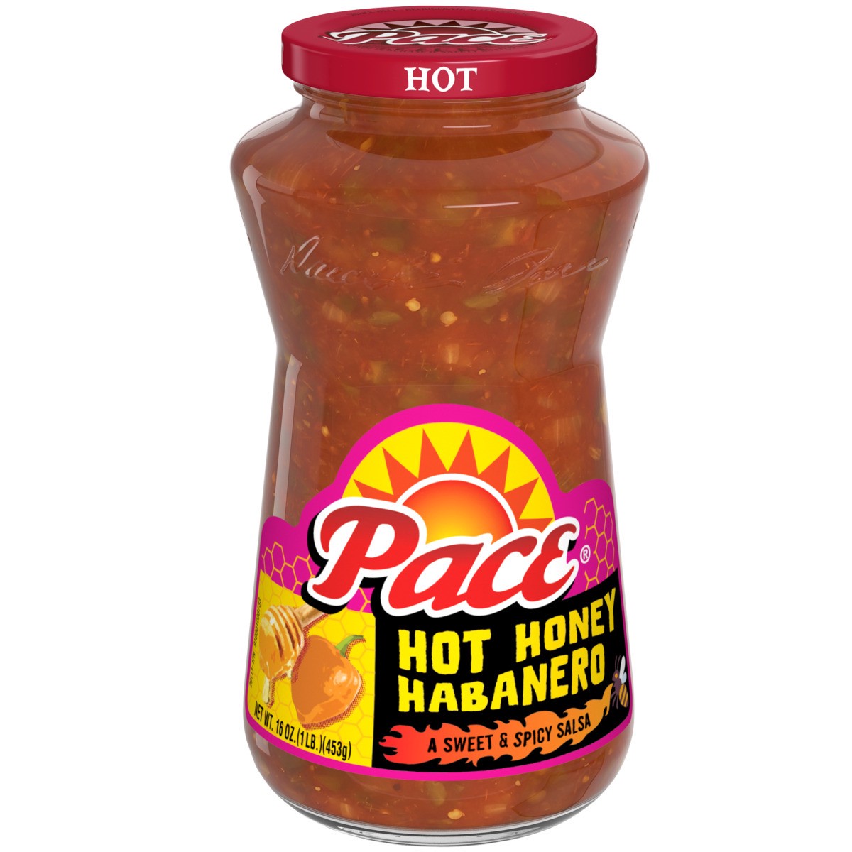 slide 1 of 8, Pace Hot Honey Habanero Sweet and Spicy Salsa 16oz Jar, 16.000 oz