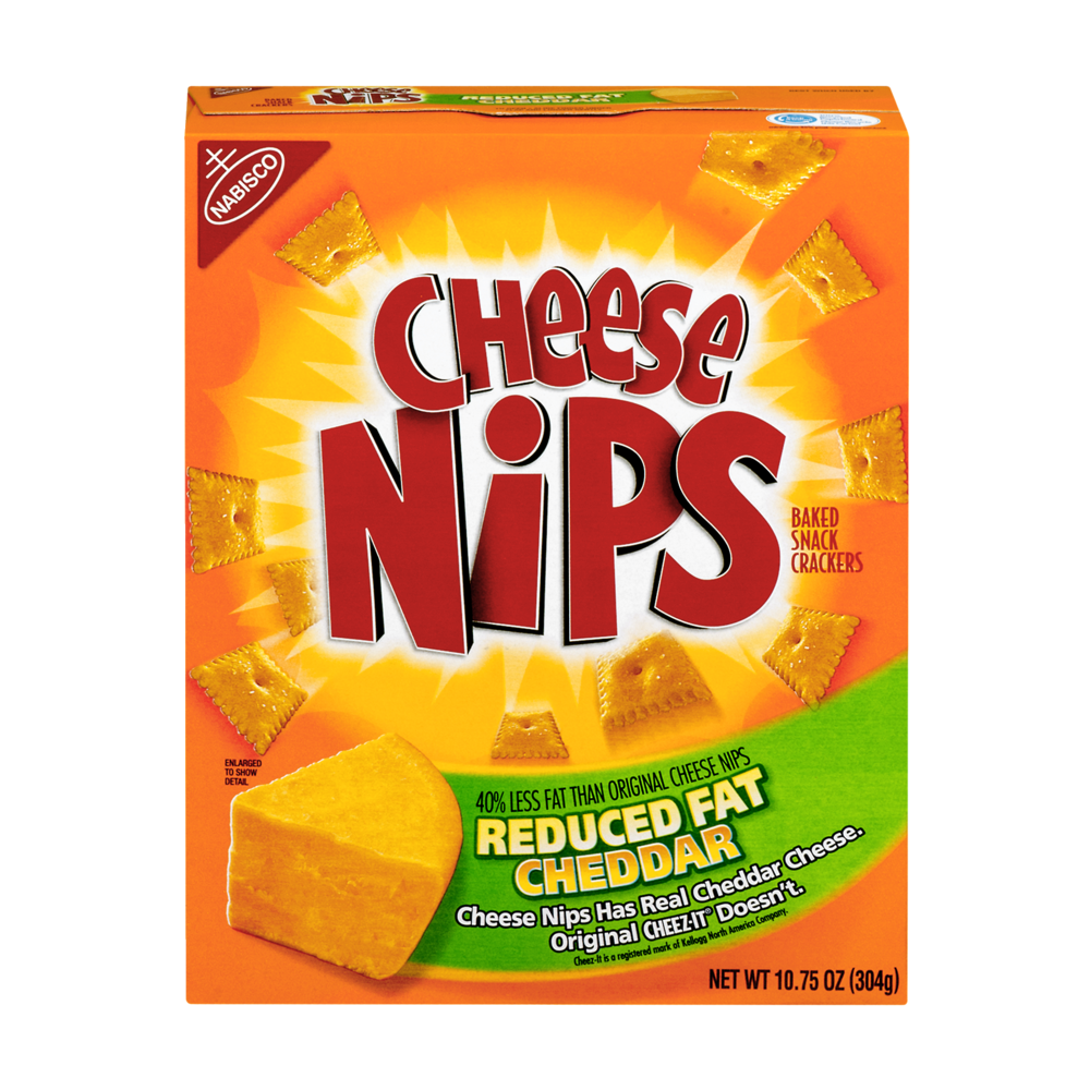 slide 1 of 1, Nabisco Cheese Nips Reduced Fat Cheddar Baked Snack Crackers, 10.75 oz