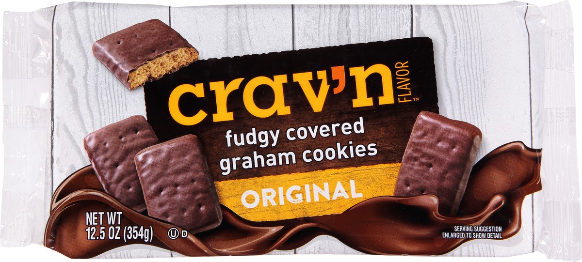 slide 8 of 19, Crav'n Flavor Fudgy Covered Original Graham Cookies 12.5 oz, 12.5 oz