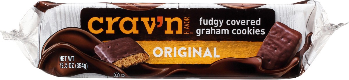 slide 2 of 19, Crav'n Flavor Fudgy Covered Original Graham Cookies 12.5 oz, 12.5 oz