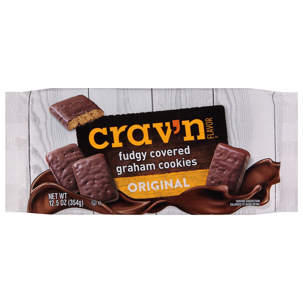 slide 6 of 19, Crav'n Flavor Fudgy Covered Original Graham Cookies 12.5 oz, 12.5 oz