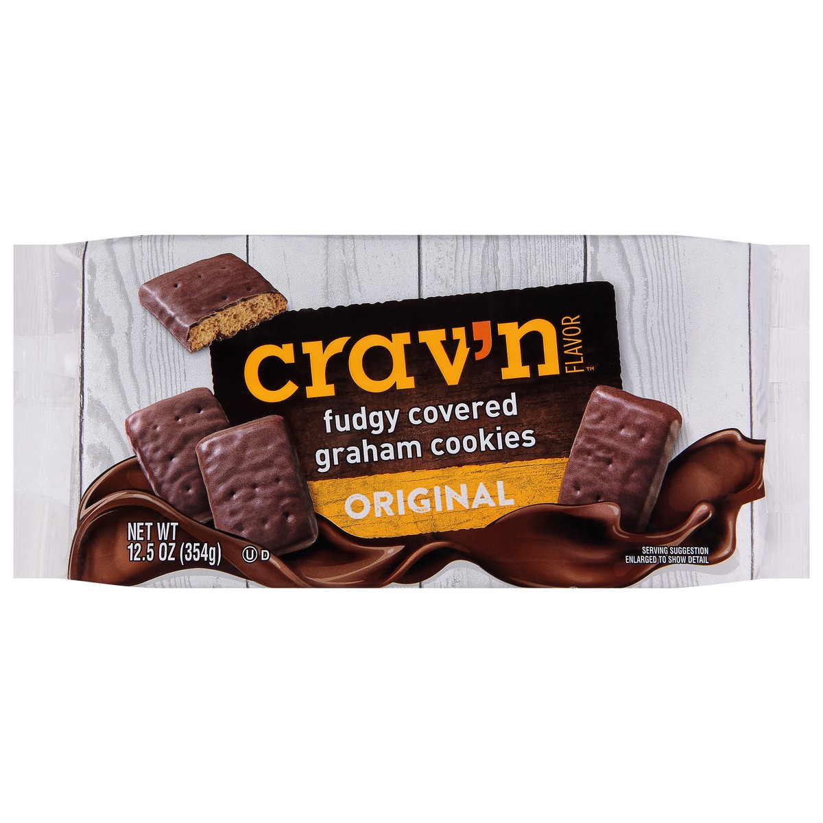 slide 10 of 19, Crav'n Flavor Fudgy Covered Original Graham Cookies 12.5 oz, 12.5 oz