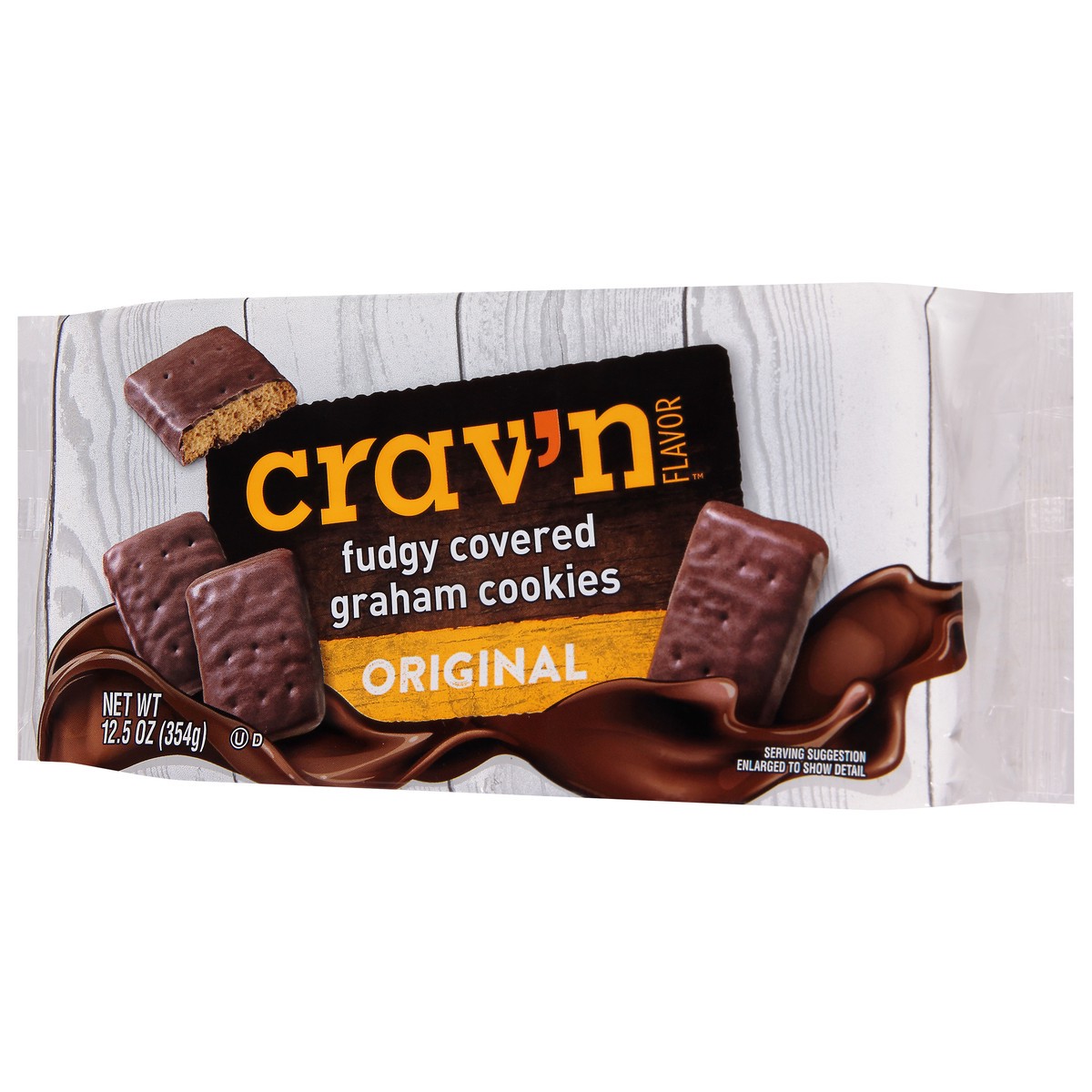 slide 3 of 19, Crav'n Flavor Fudgy Covered Original Graham Cookies 12.5 oz, 12.5 oz