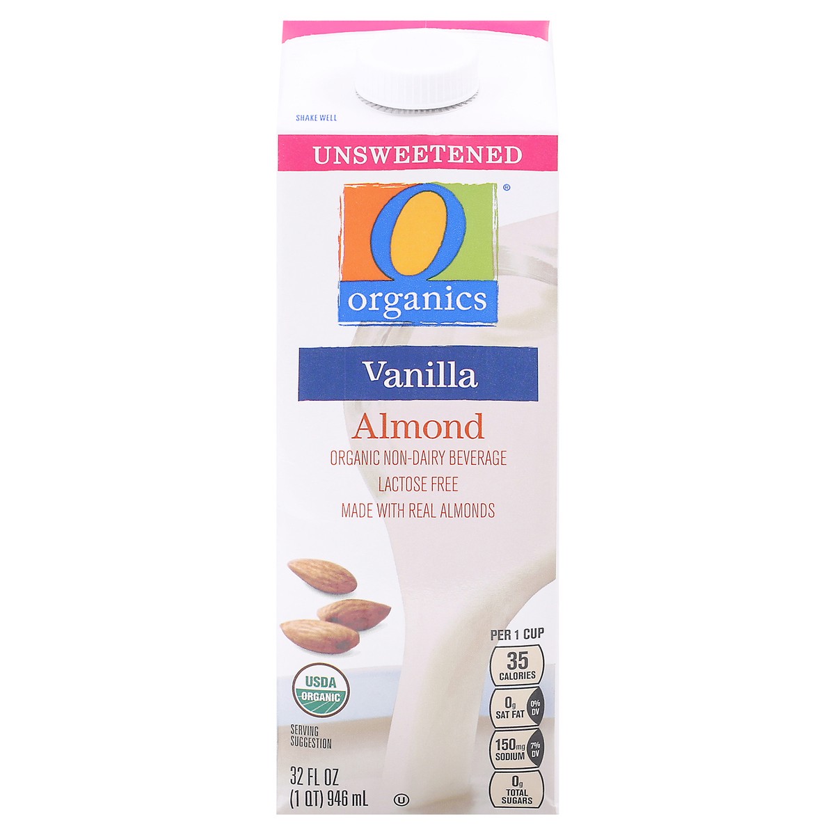 slide 1 of 10, O Organics Almondmilk Vanilla Unswtnd, 