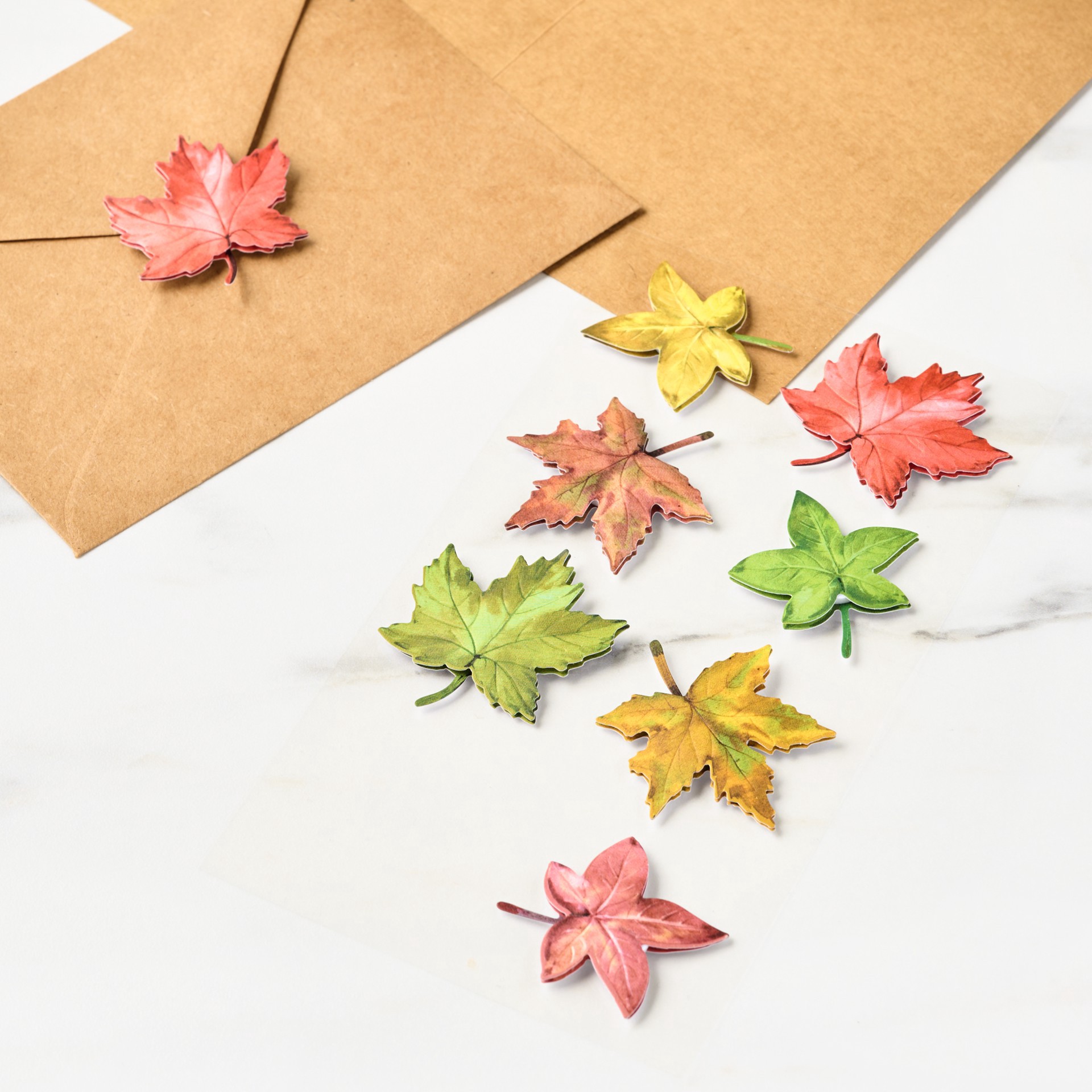 slide 7 of 7, Maple Leaves Stickers By Recollections, 3.875 in x 7 in