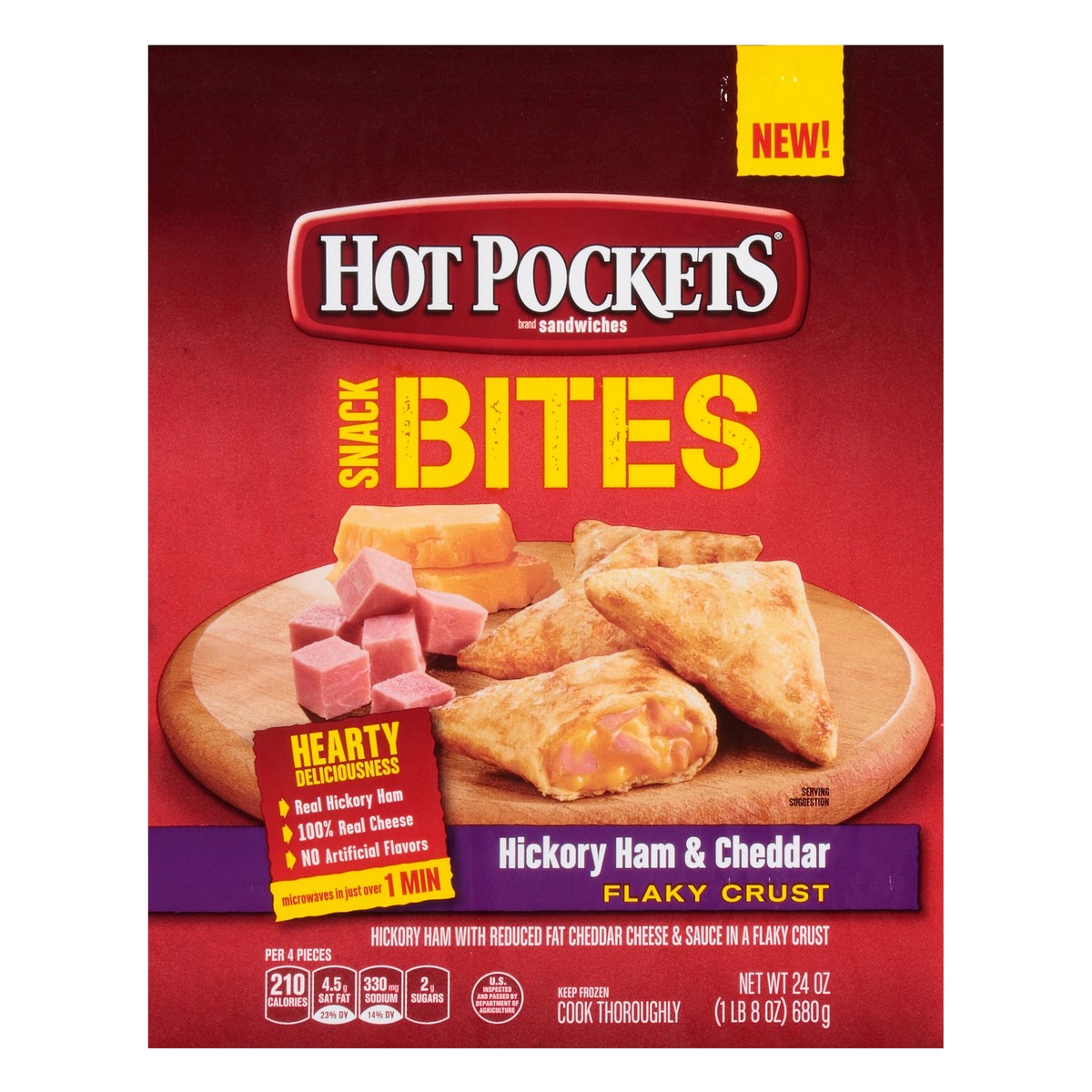 slide 5 of 14, HOT POCKETS Hickory Ham & Cheddar Snack Bites, 24 oz bag, 24 oz